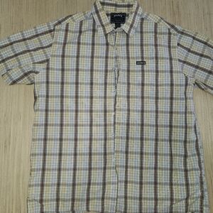 Avirex Men's Plaid Shirt - Brown and Cream